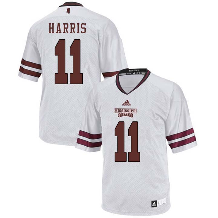 Men #11 Dezmond Harris Mississippi State Bulldogs College Football Jerseys Sale-White